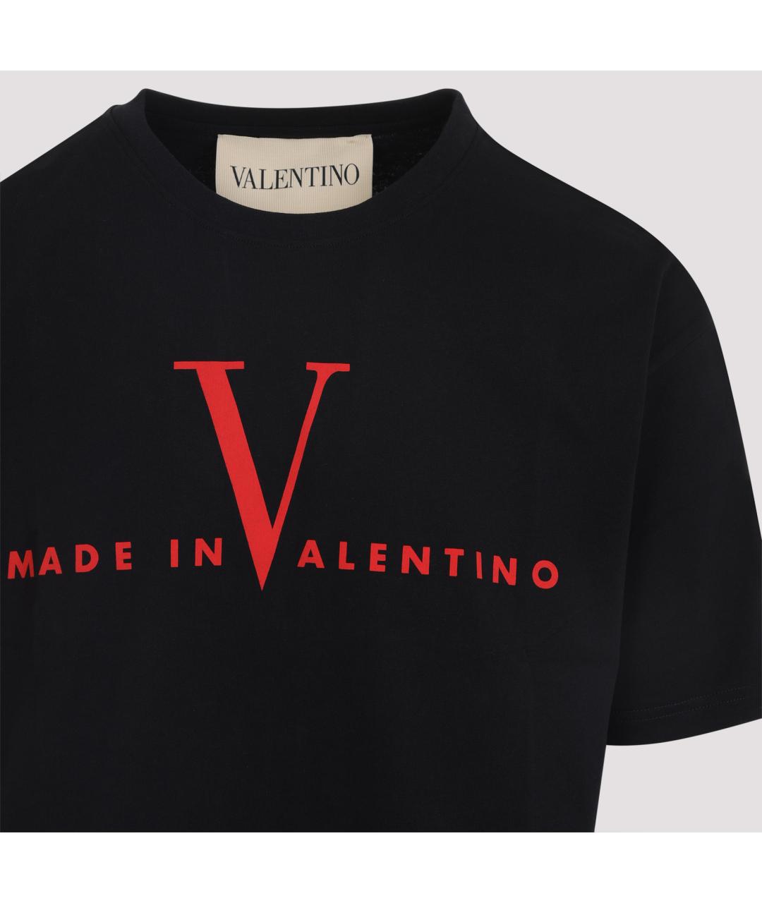 VALENTINO Черная хлопковая футболка, фото 4