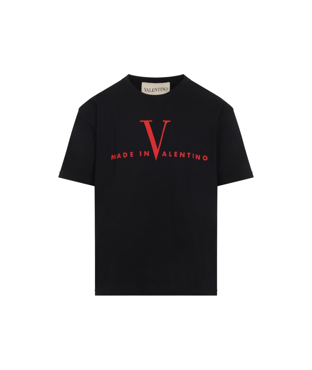 VALENTINO Черная хлопковая футболка, фото 1