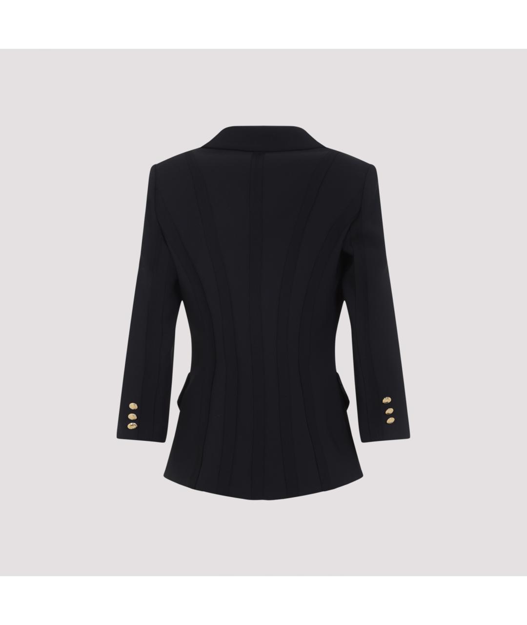ELISABETTA FRANCHI Черный полиэстеровый жакет/пиджак, фото 2
