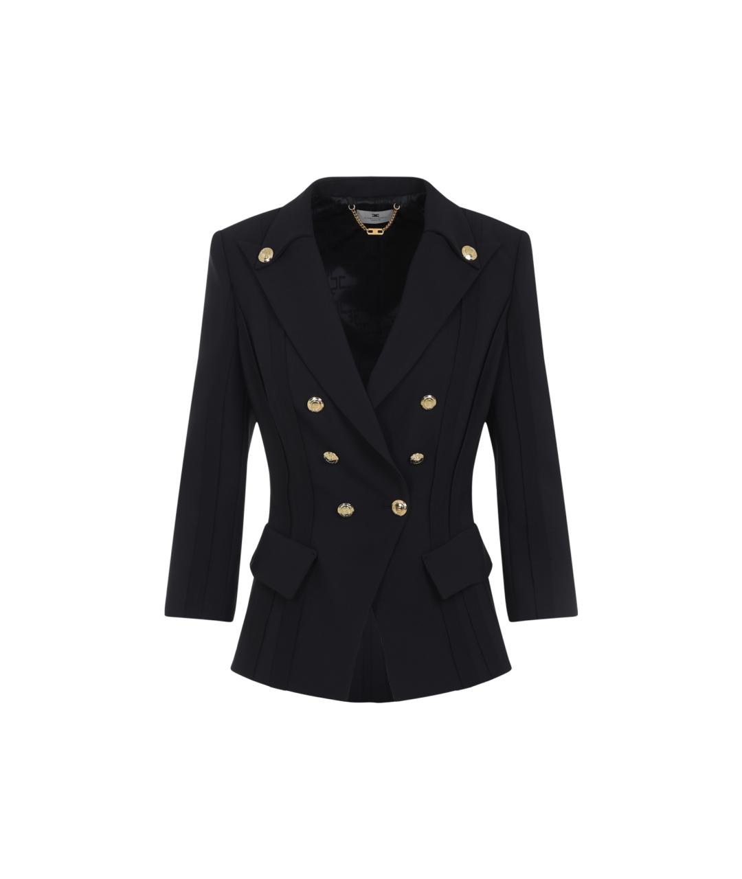 ELISABETTA FRANCHI Черный полиэстеровый жакет/пиджак, фото 1