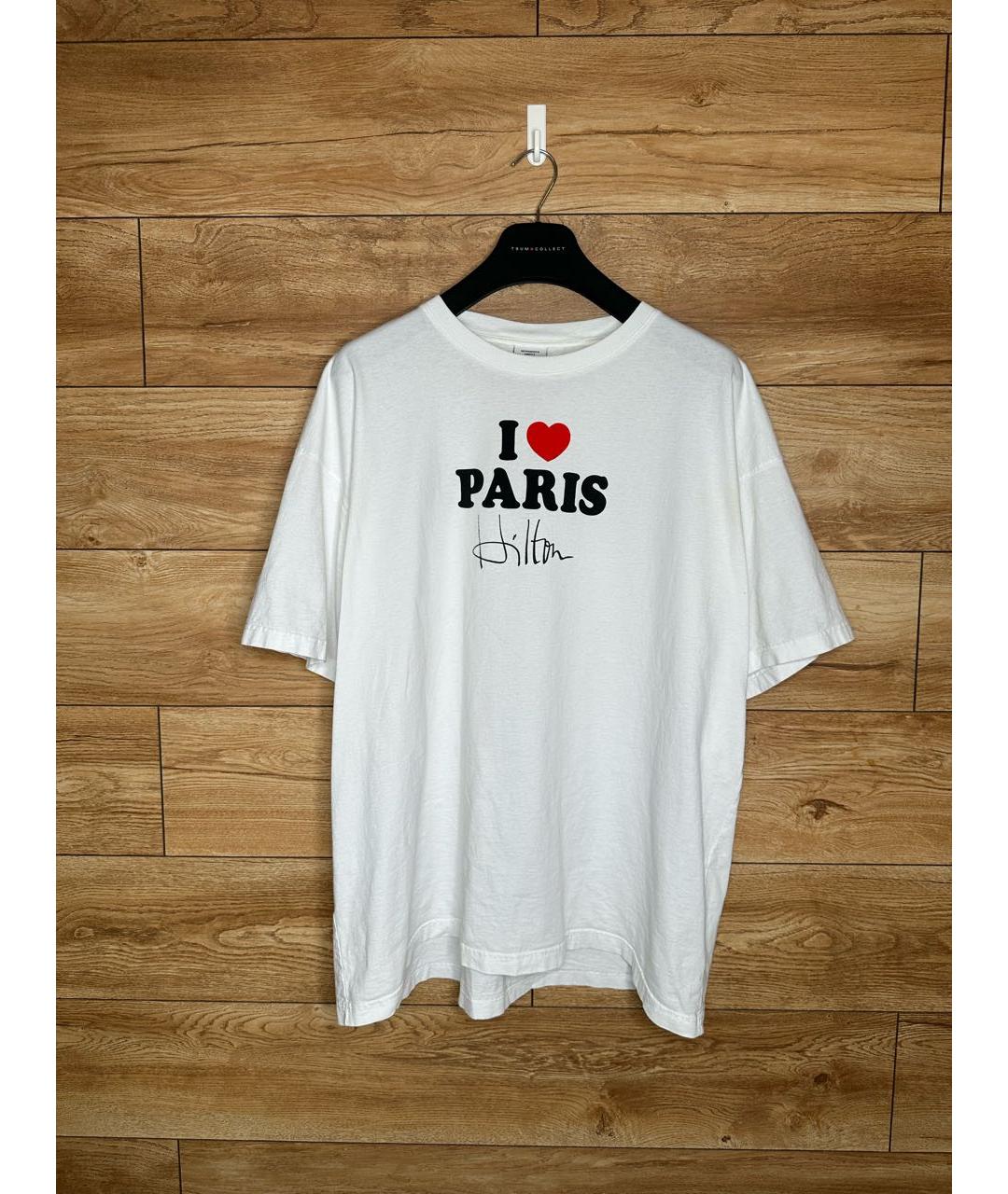 VETEMENTS Белая хлопковая футболка, фото 6