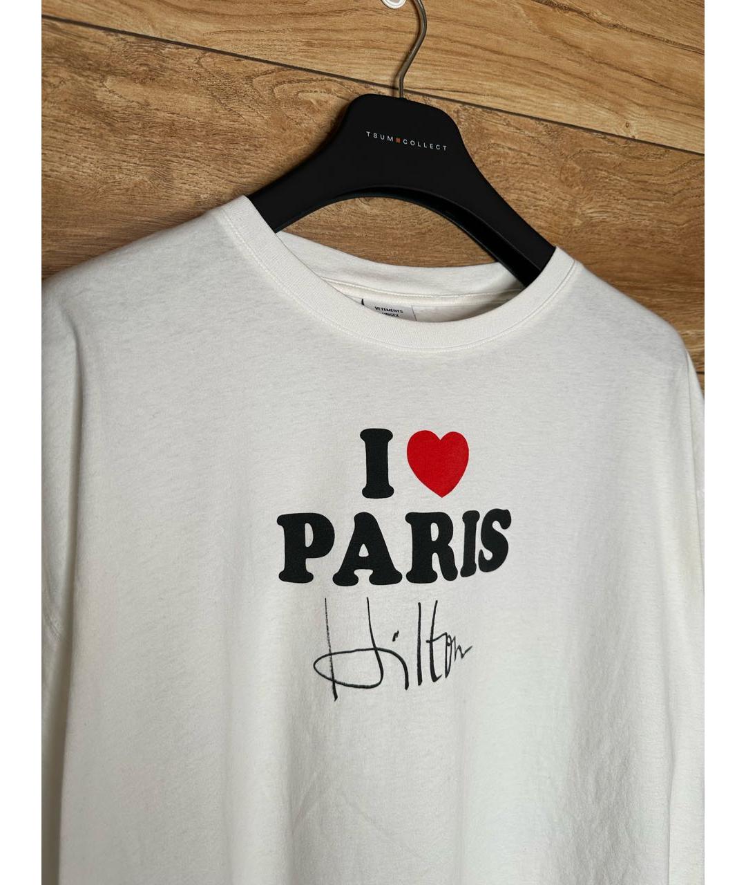 VETEMENTS Белая хлопковая футболка, фото 2