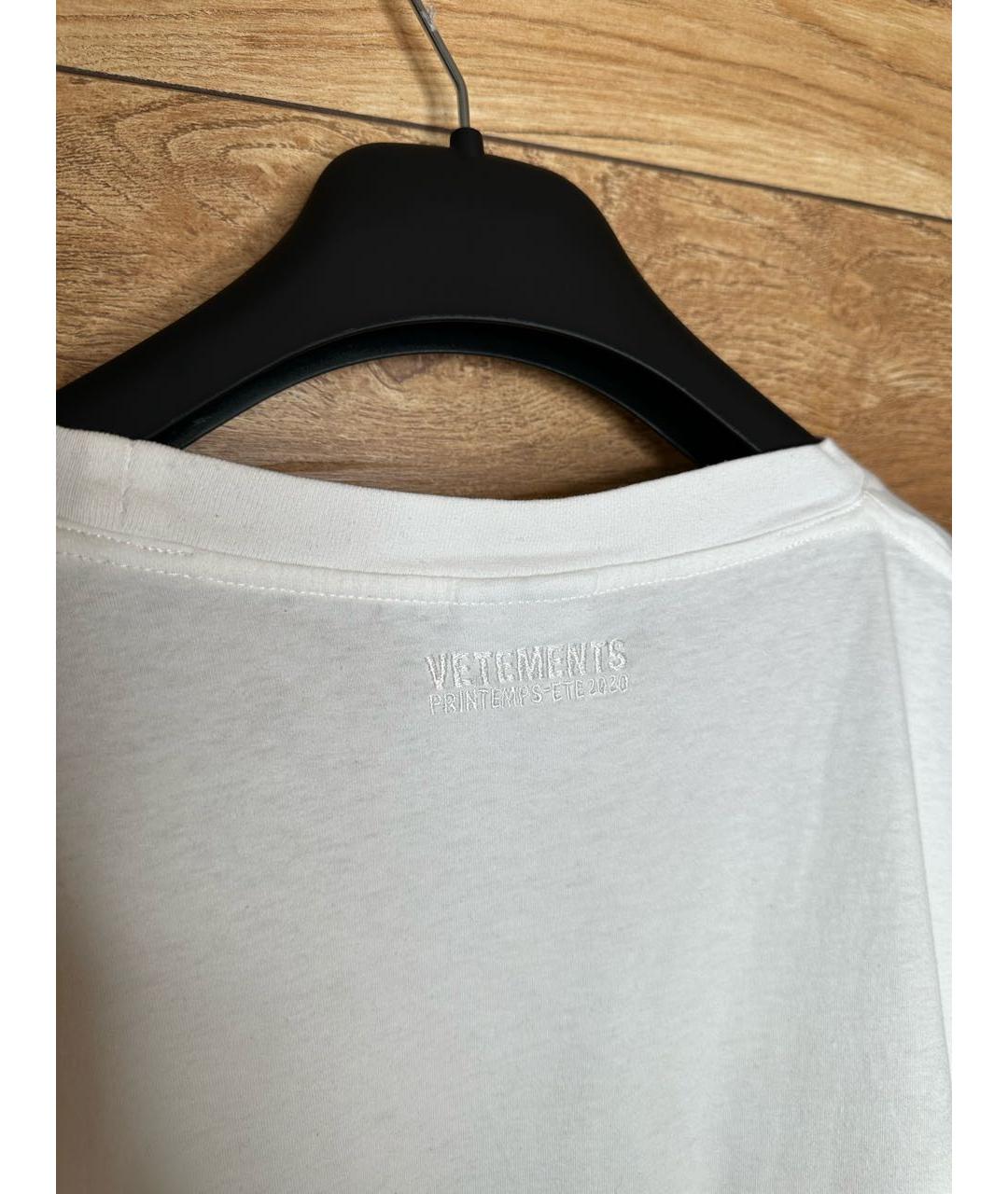 VETEMENTS Белая хлопковая футболка, фото 3