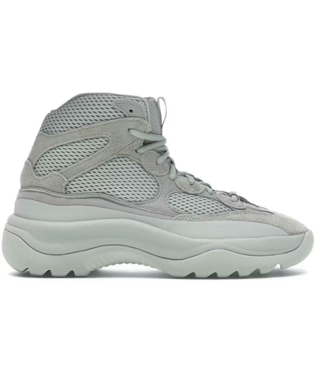 ADIDAS YEEZY Бежевые текстильные высокие кроссовки / кеды, фото 1