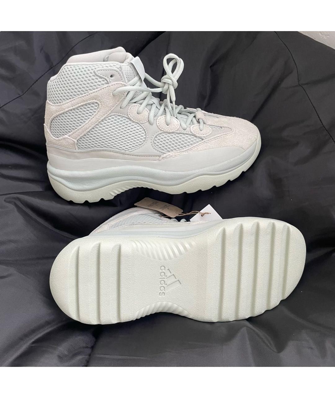 ADIDAS YEEZY Бежевые текстильные высокие кроссовки / кеды, фото 4