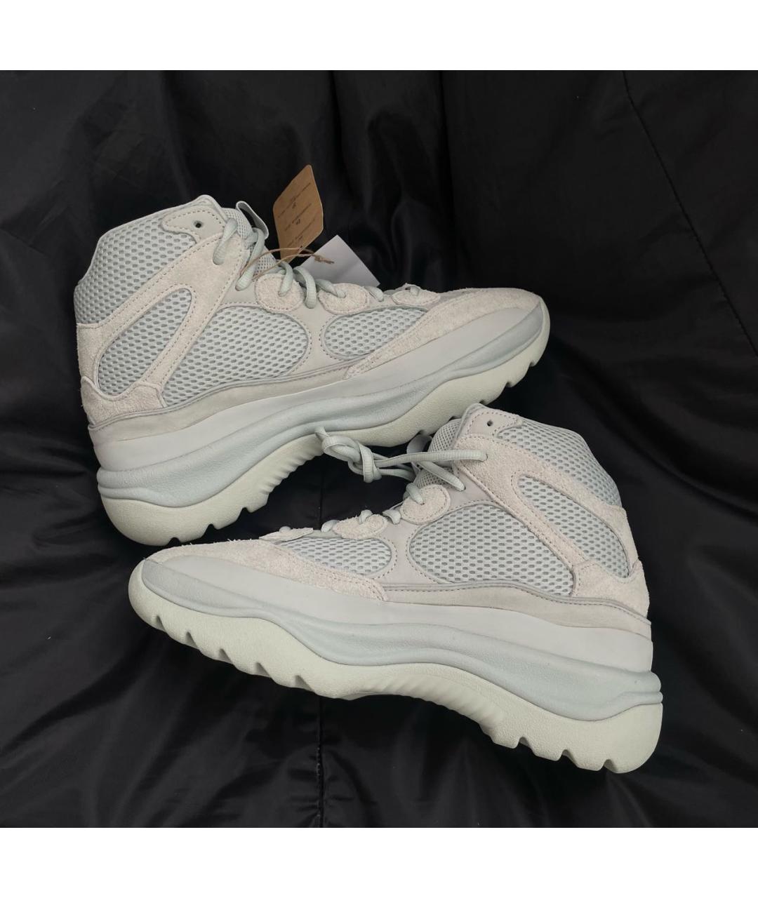 ADIDAS YEEZY Бежевые текстильные высокие кроссовки / кеды, фото 6