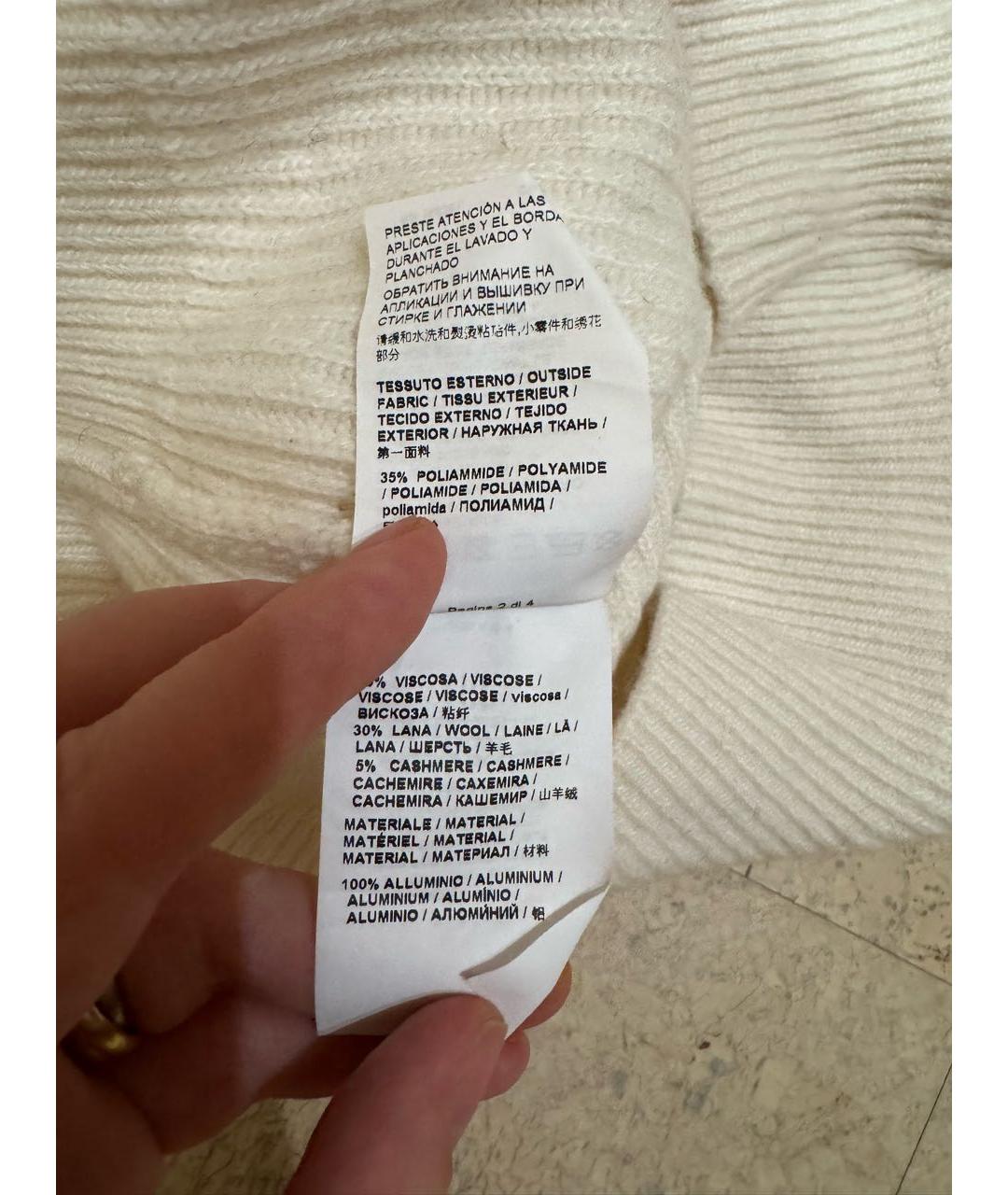 PINKO Белый шерстяной джемпер / свитер, фото 4