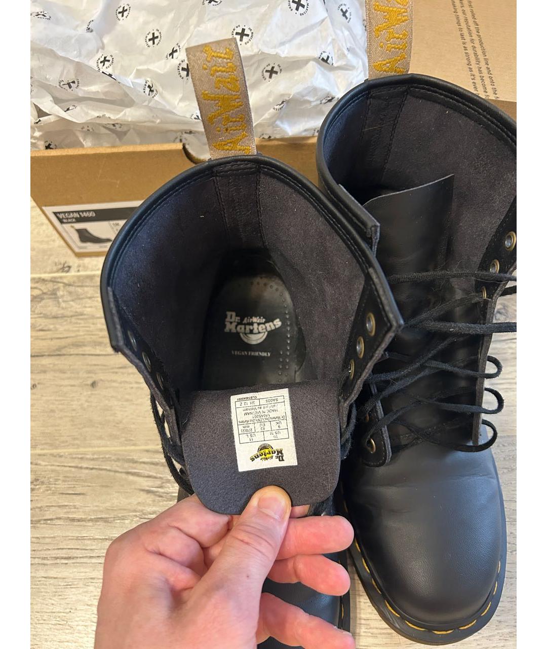DR. MARTENS Черные высокие ботинки из искусственной кожи, фото 9