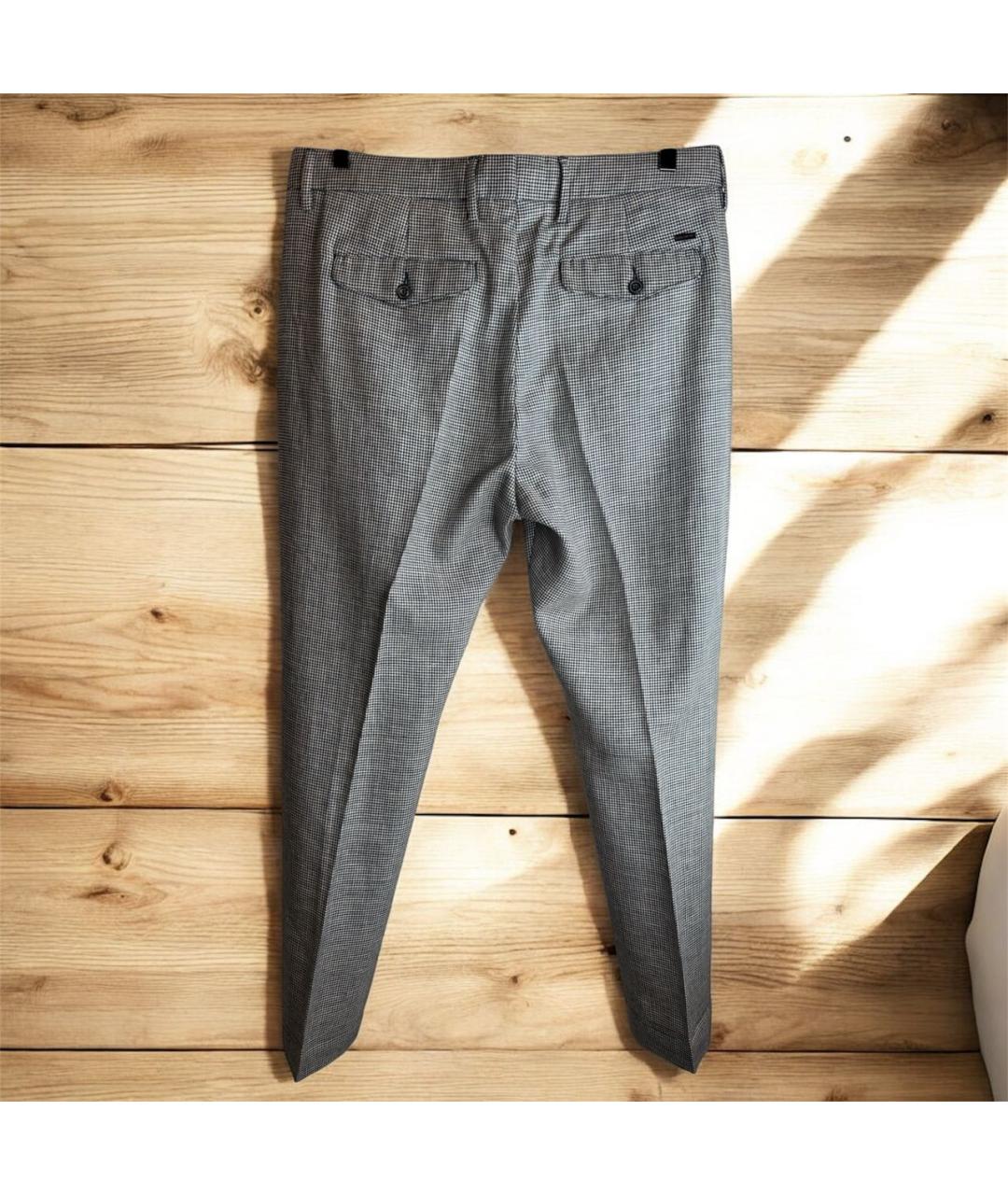 PAUL & SHARK Серые шерстяные классические брюки, фото 5