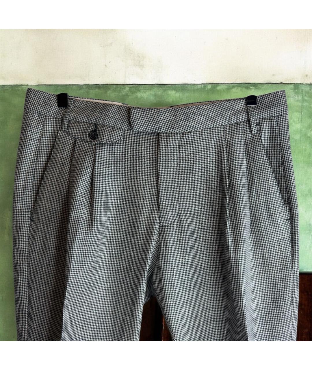 PAUL & SHARK Серые шерстяные классические брюки, фото 2