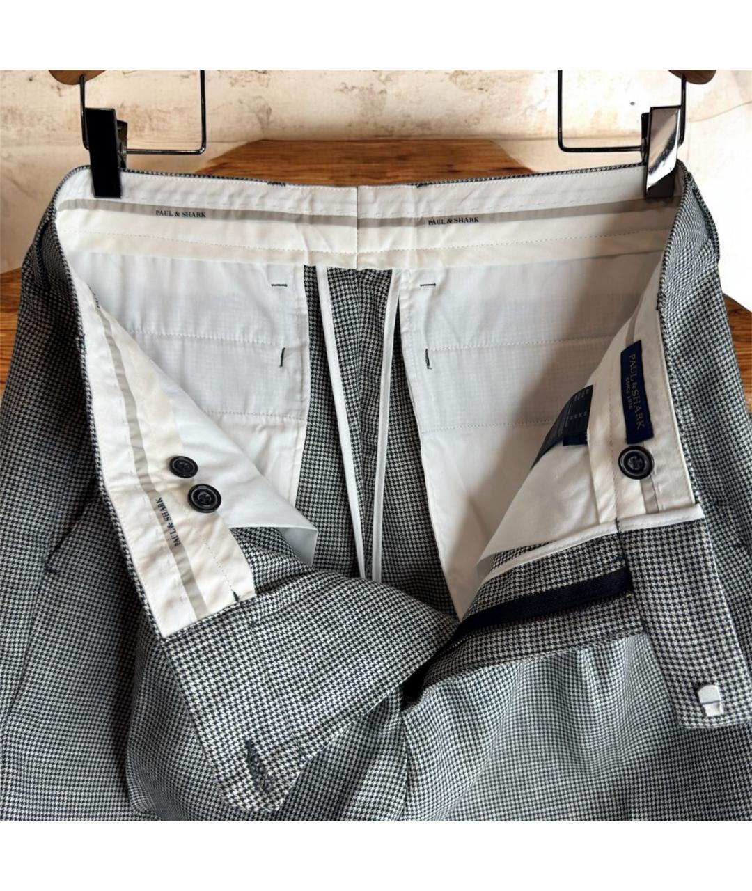 PAUL & SHARK Серые шерстяные классические брюки, фото 7