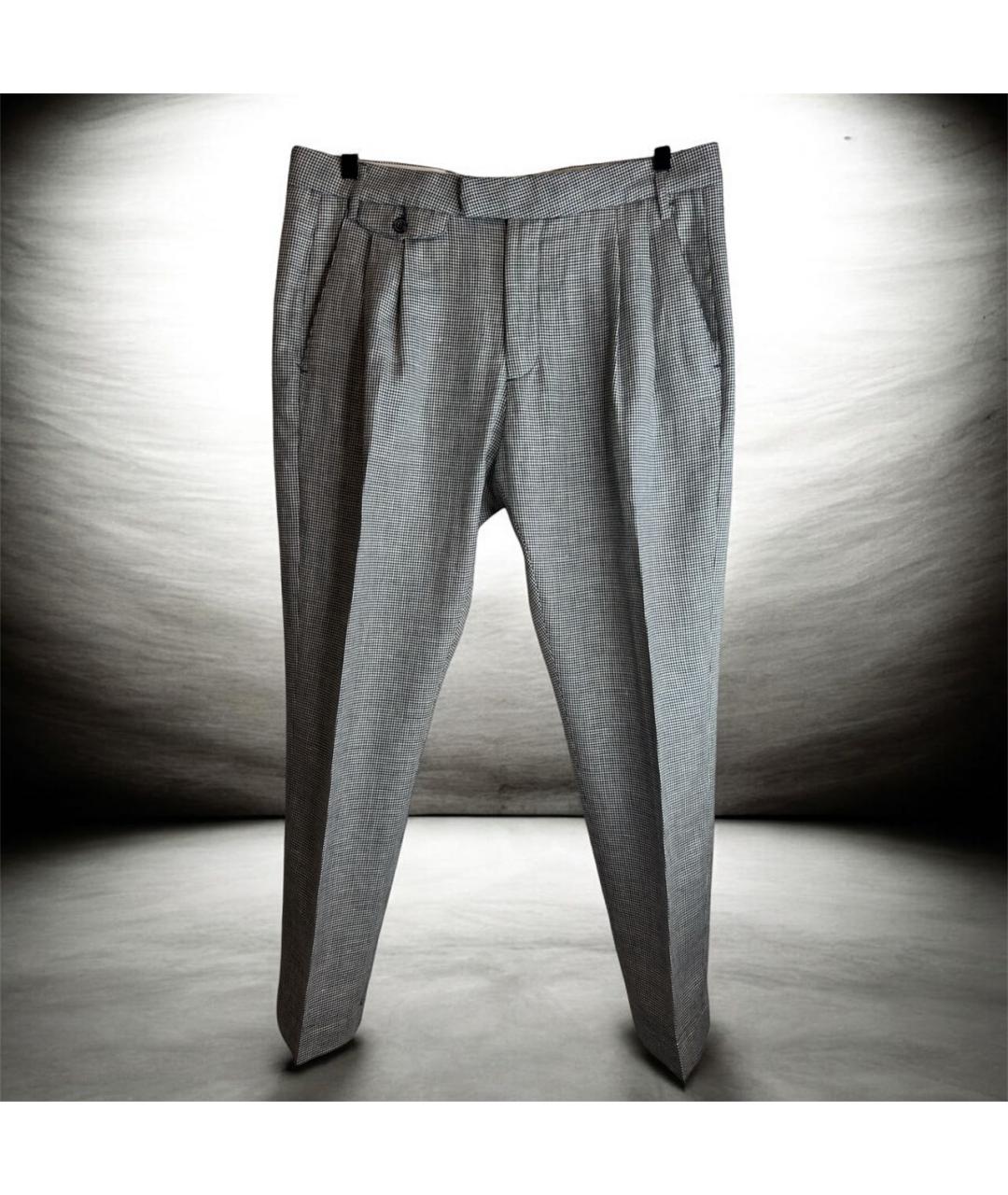 PAUL & SHARK Серые шерстяные классические брюки, фото 9