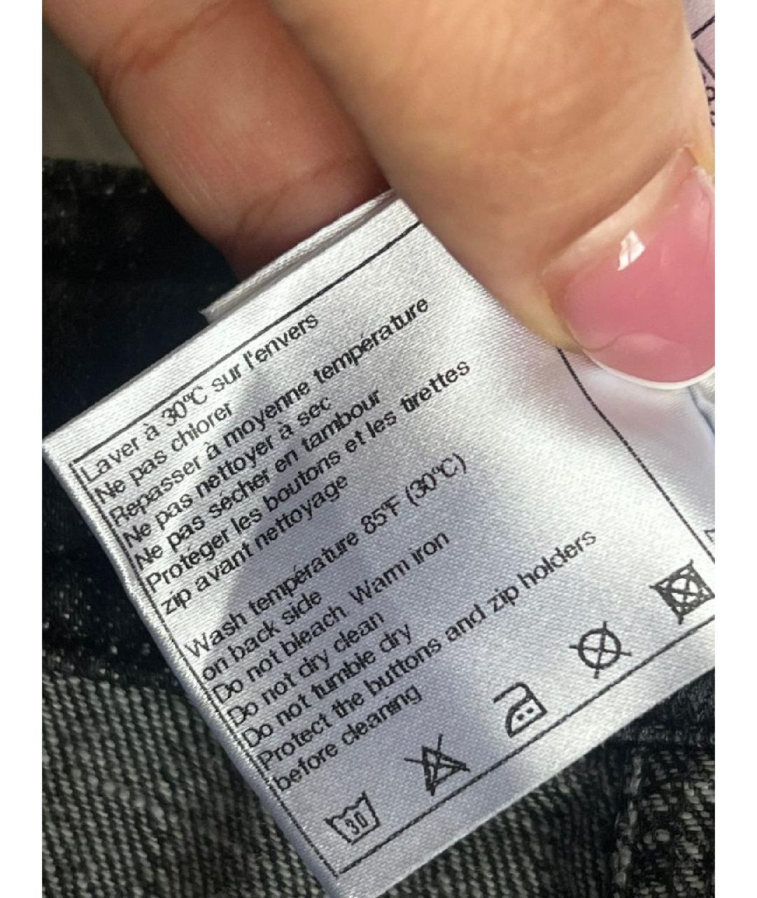 CHANEL Серые хлопковые прямые джинсы, фото 5