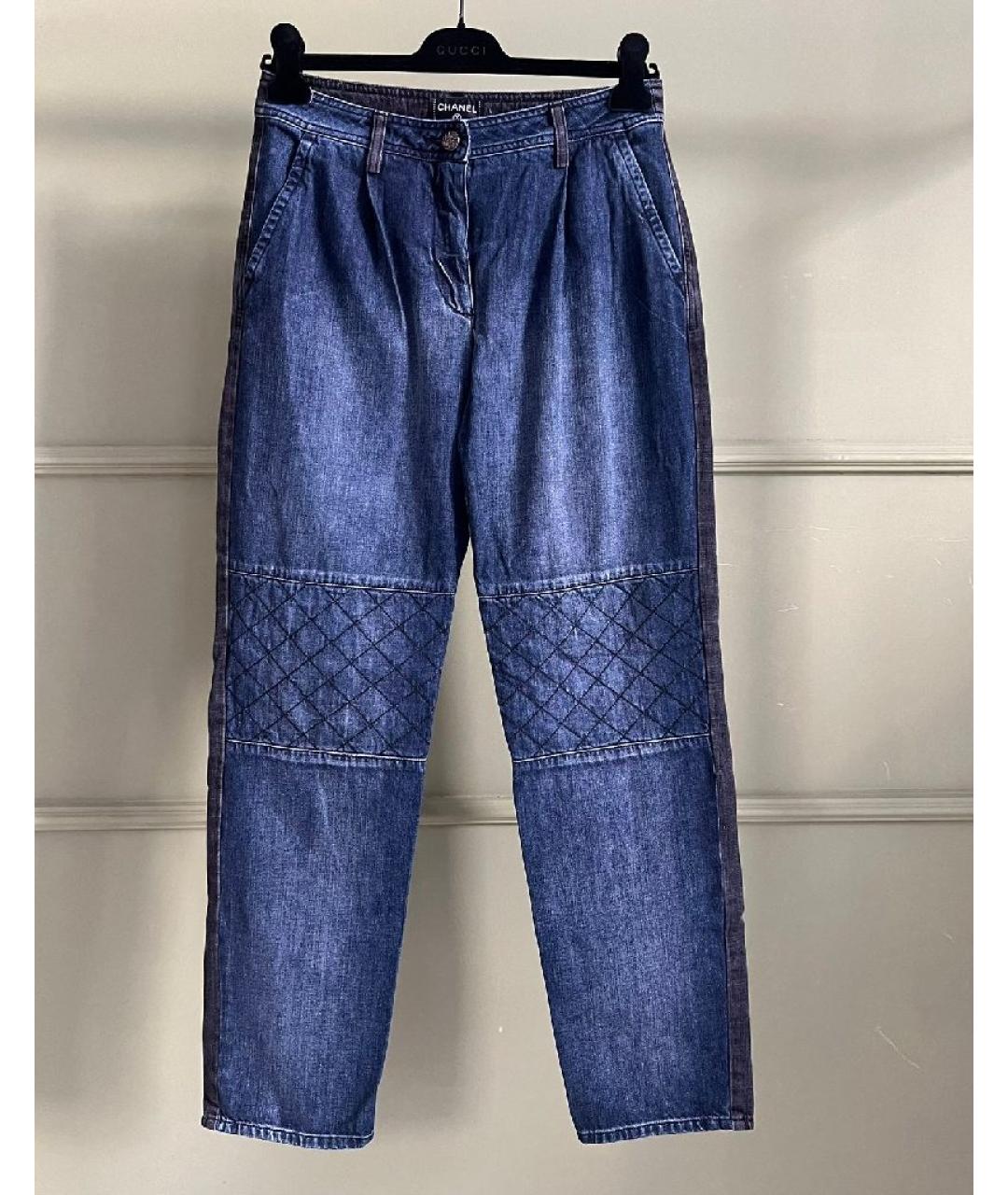 CHANEL Серые хлопковые прямые джинсы, фото 8