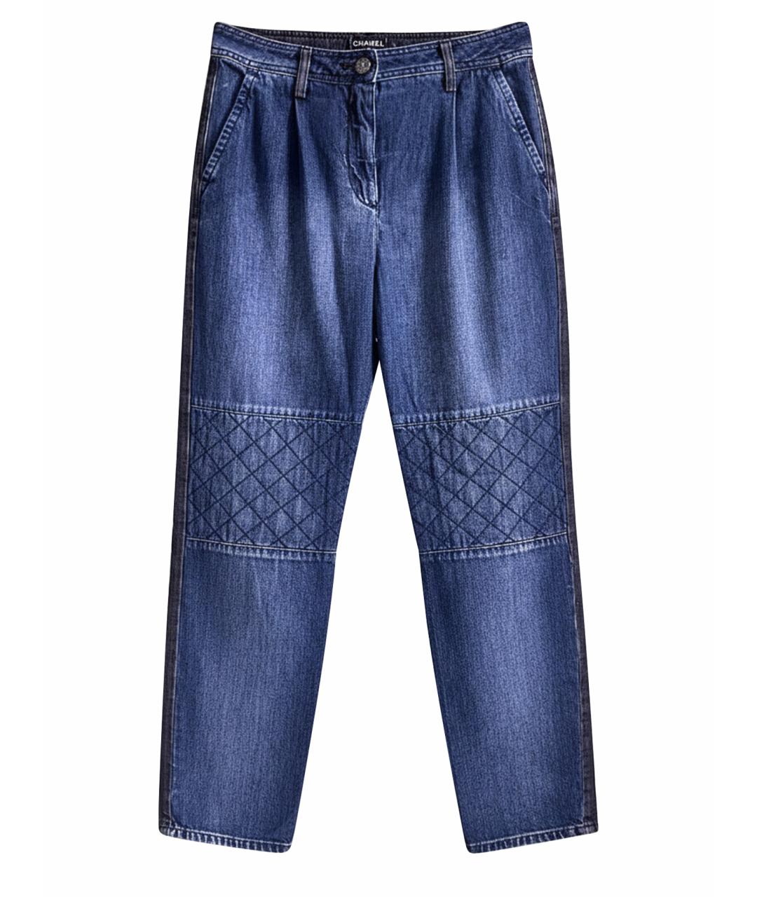 CHANEL Серые хлопковые прямые джинсы, фото 1