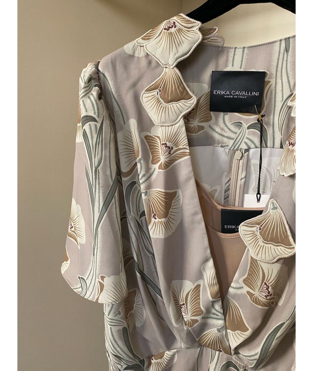 ERIKA CAVALLINI Бежевое полиэстеровое вечернее платье, фото 6