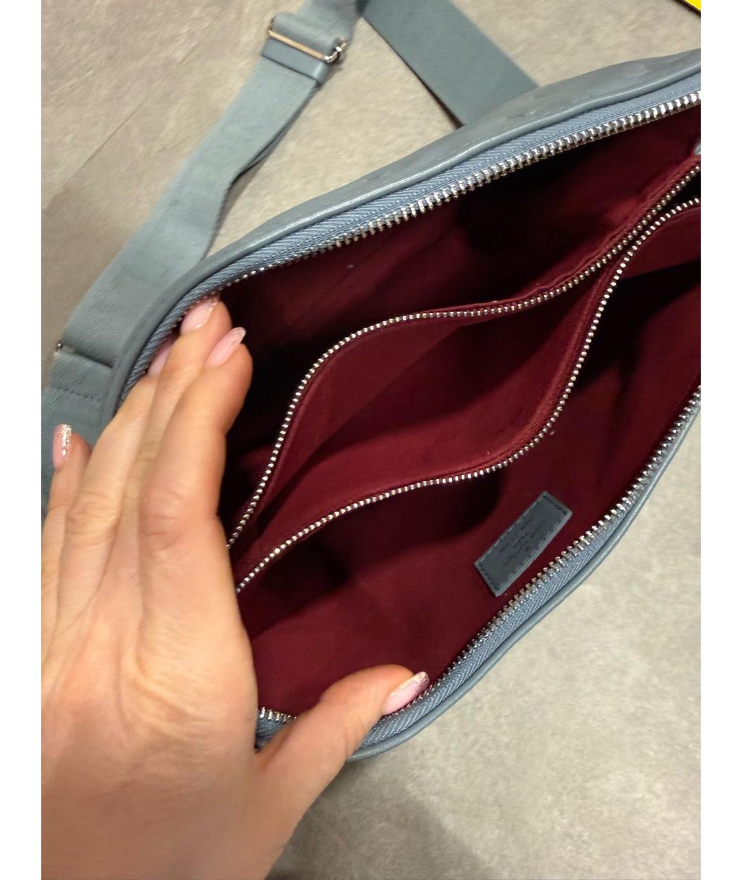 LOUIS VUITTON Голубая кожаная сумка через плечо, фото 4