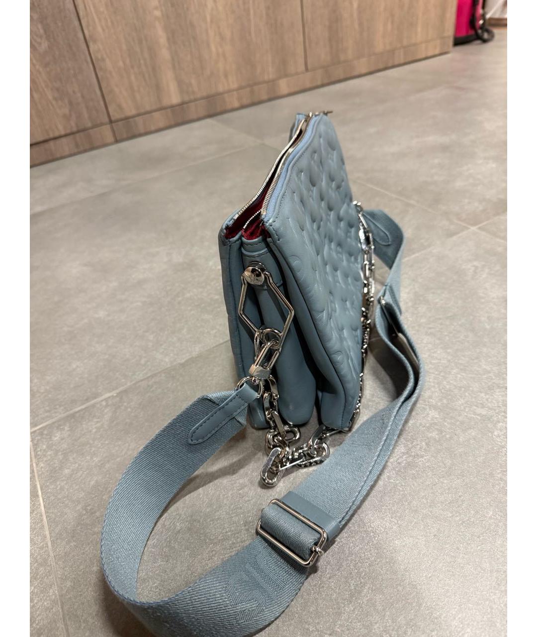 LOUIS VUITTON Голубая кожаная сумка через плечо, фото 2