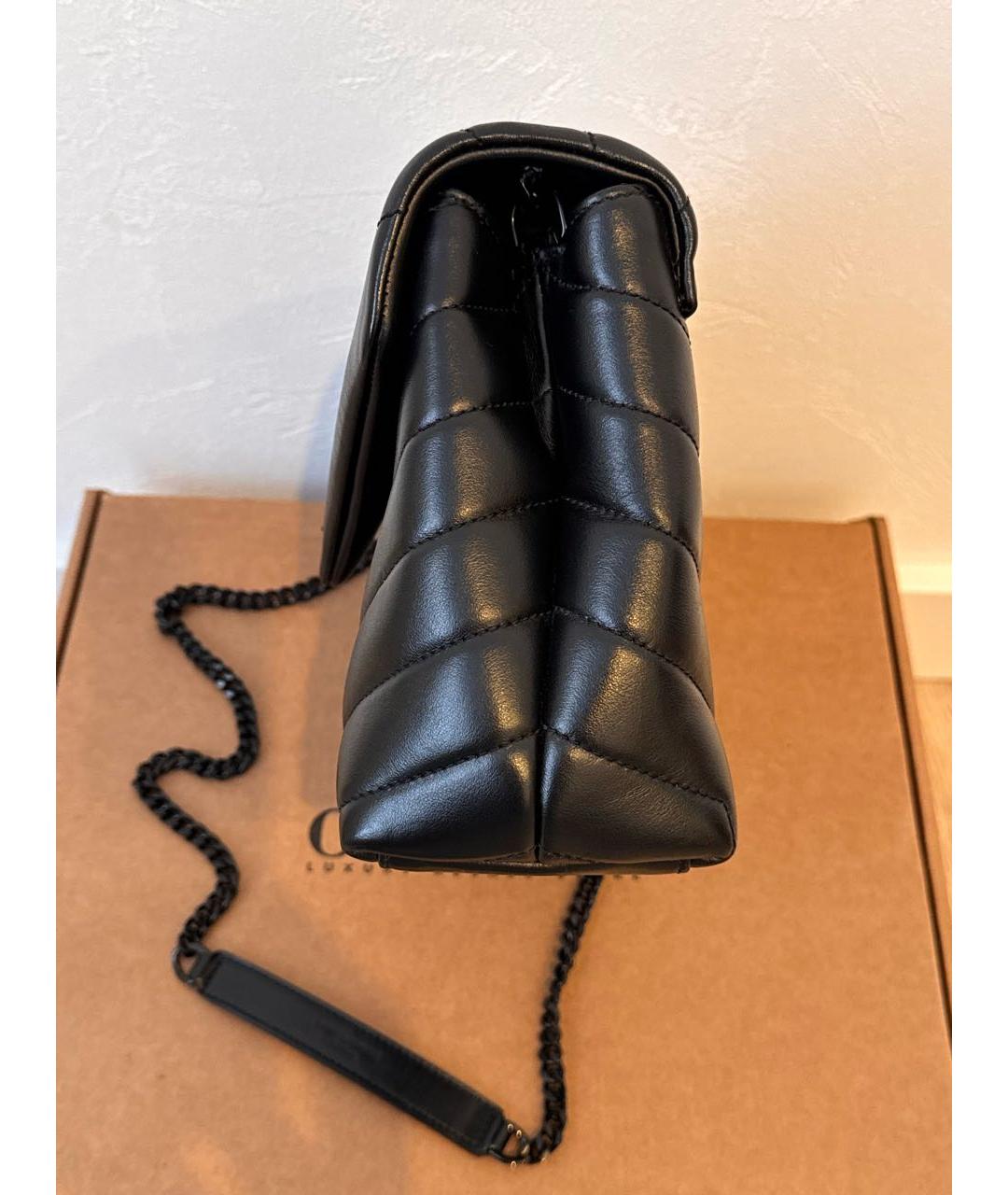 SAINT LAURENT Черная кожаная сумка через плечо, фото 5