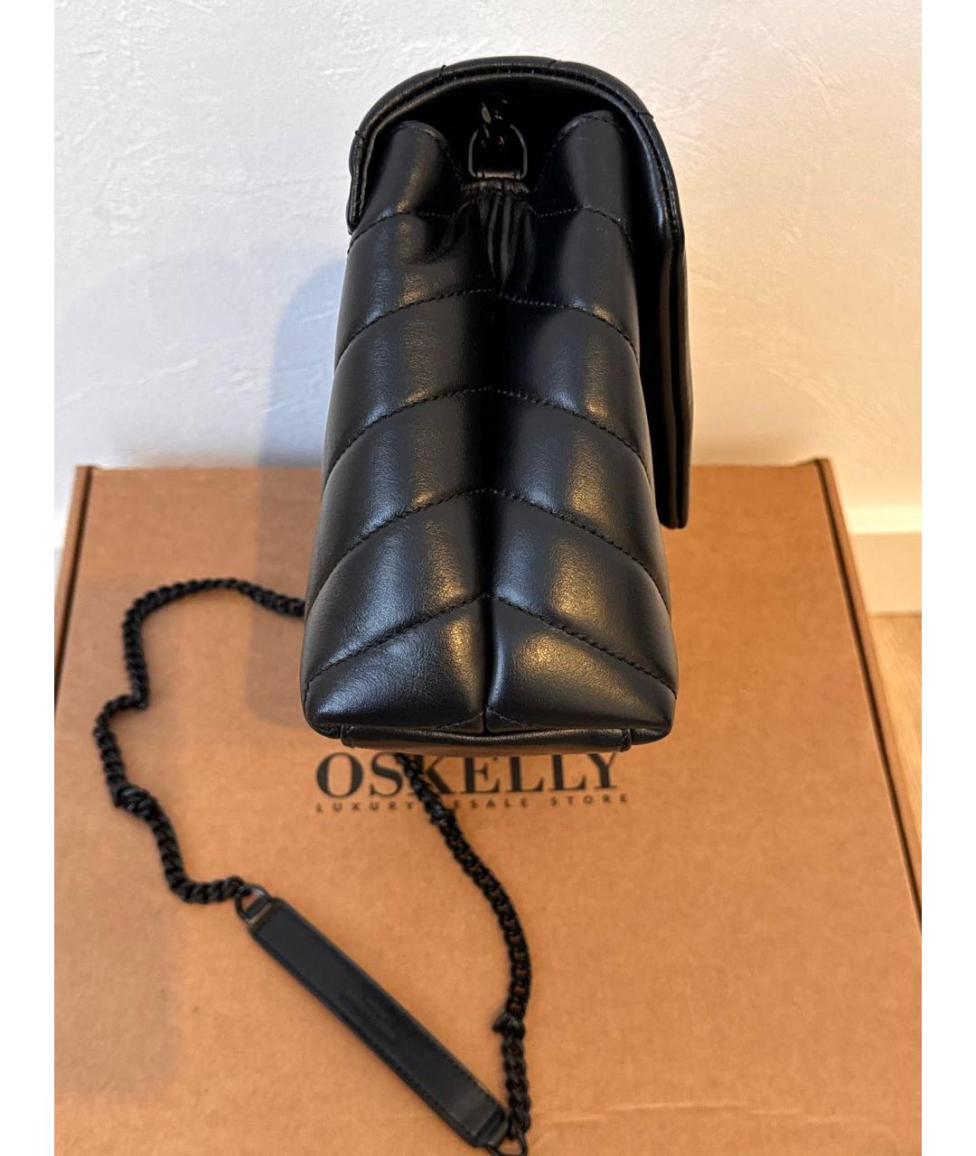 SAINT LAURENT Черная кожаная сумка через плечо, фото 6