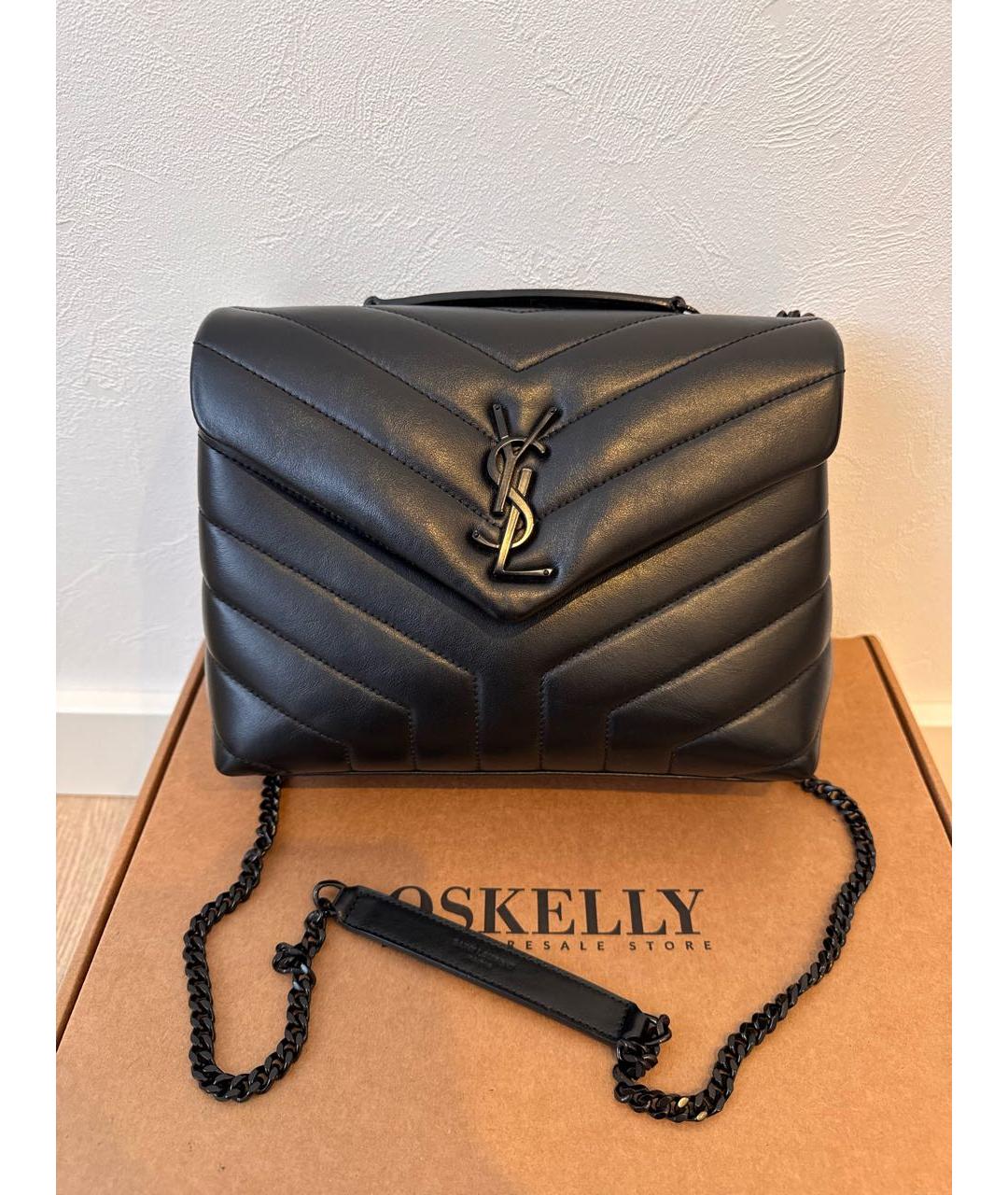 SAINT LAURENT Черная кожаная сумка через плечо, фото 9