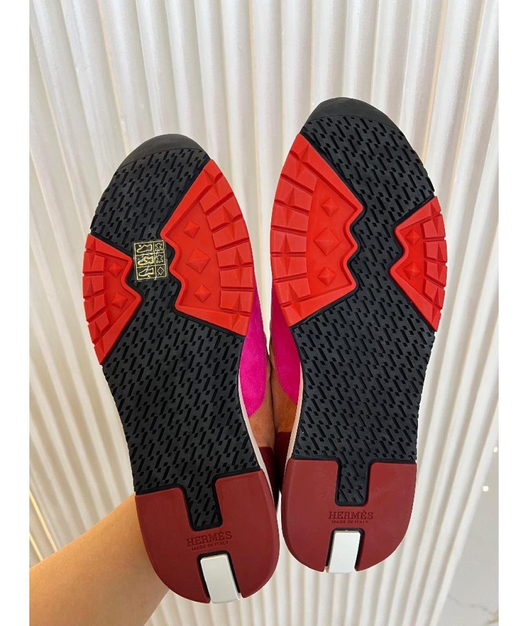 HERMES Мульти замшевые кроссовки, фото 5