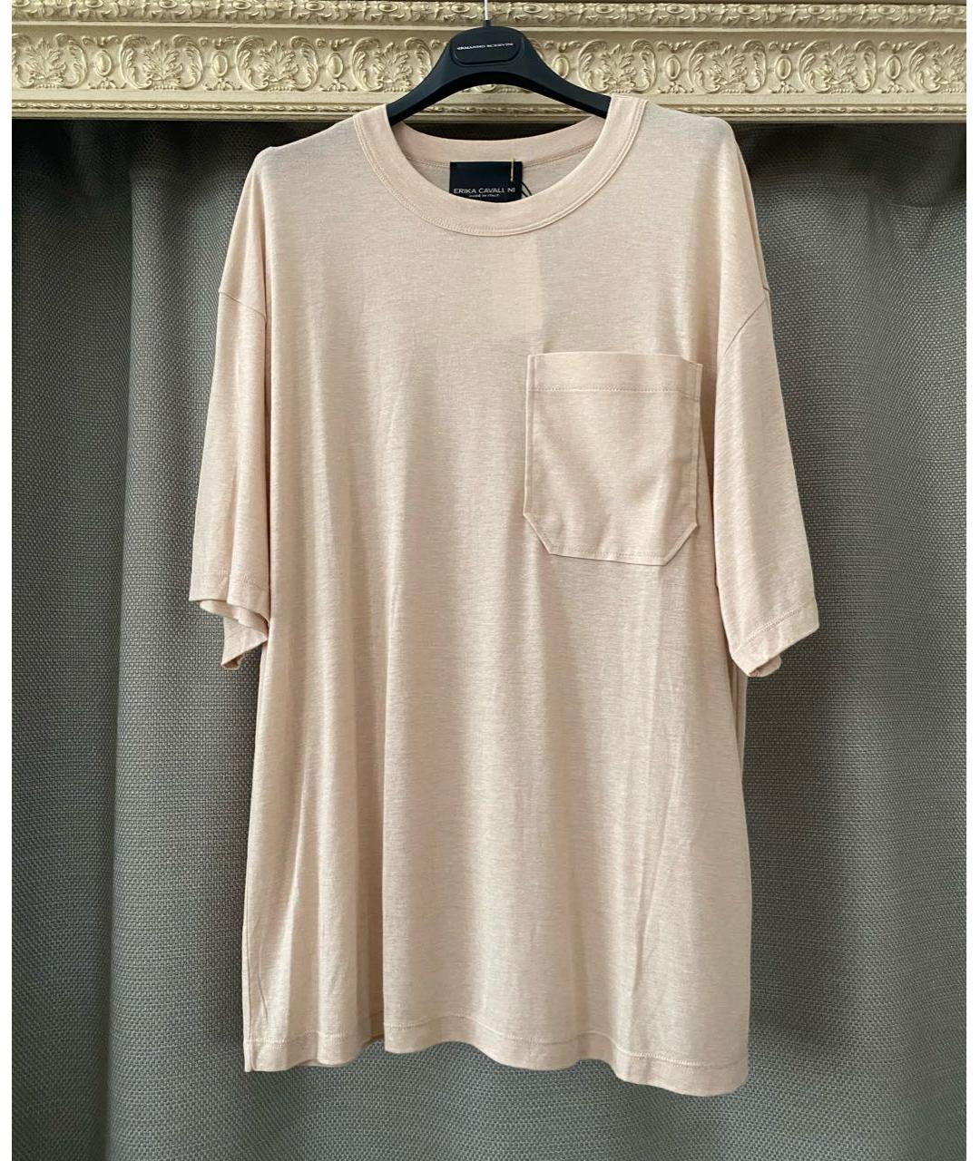 ERIKA CAVALLINI Бежевая вискозная футболка, фото 6