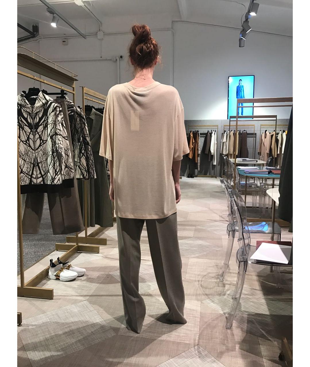 ERIKA CAVALLINI Бежевая вискозная футболка, фото 8