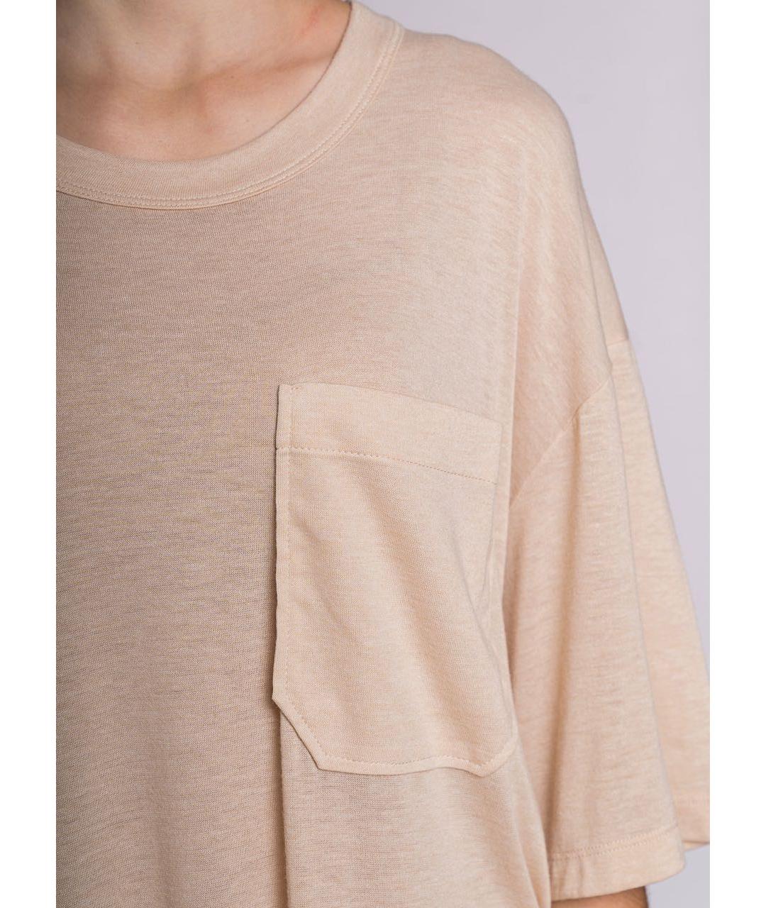 ERIKA CAVALLINI Бежевая вискозная футболка, фото 5