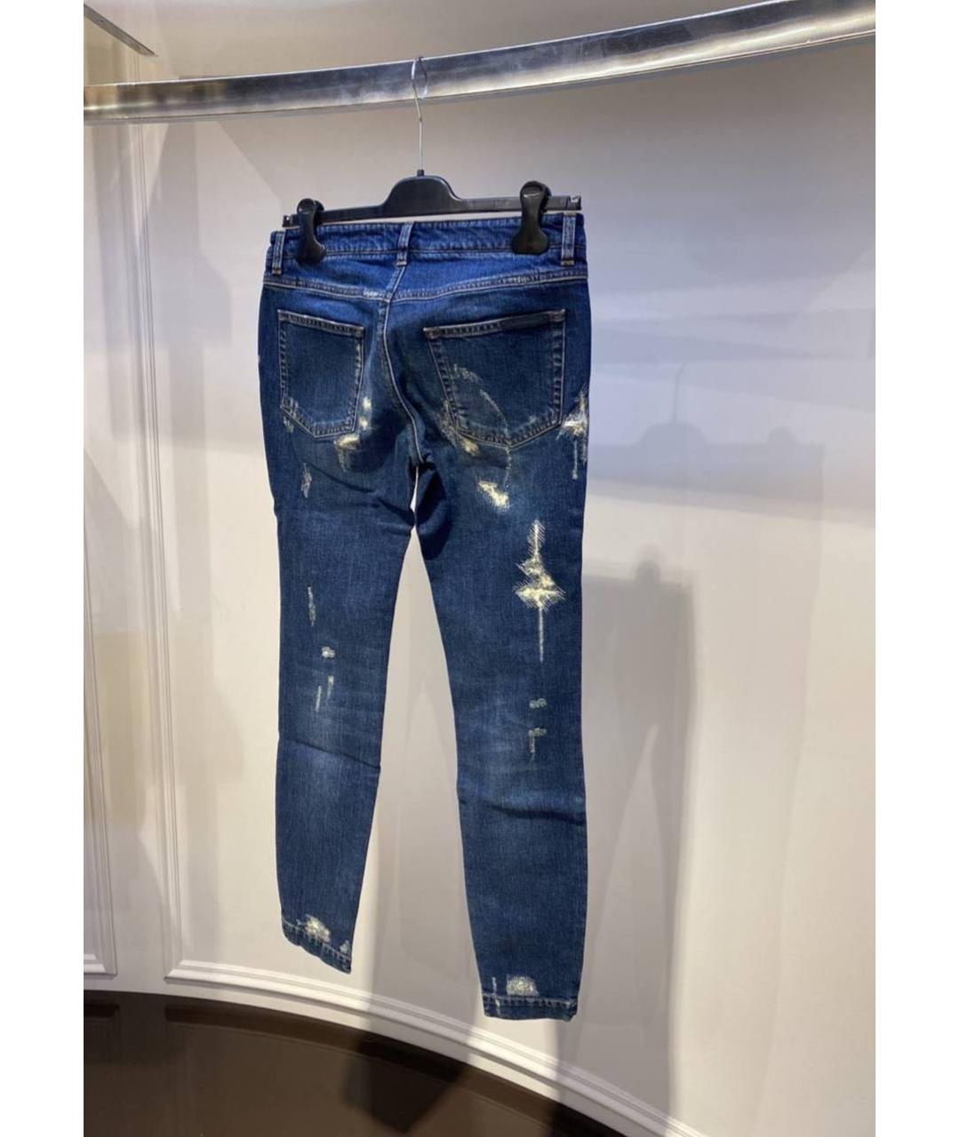 DOLCE&GABBANA Синие хлопковые джинсы слим, фото 3