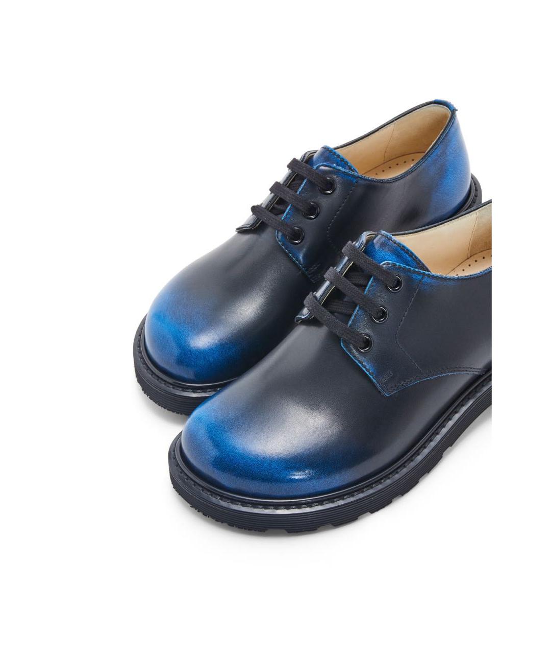 LOEWE Темно-синие кожаные ботинки, фото 2