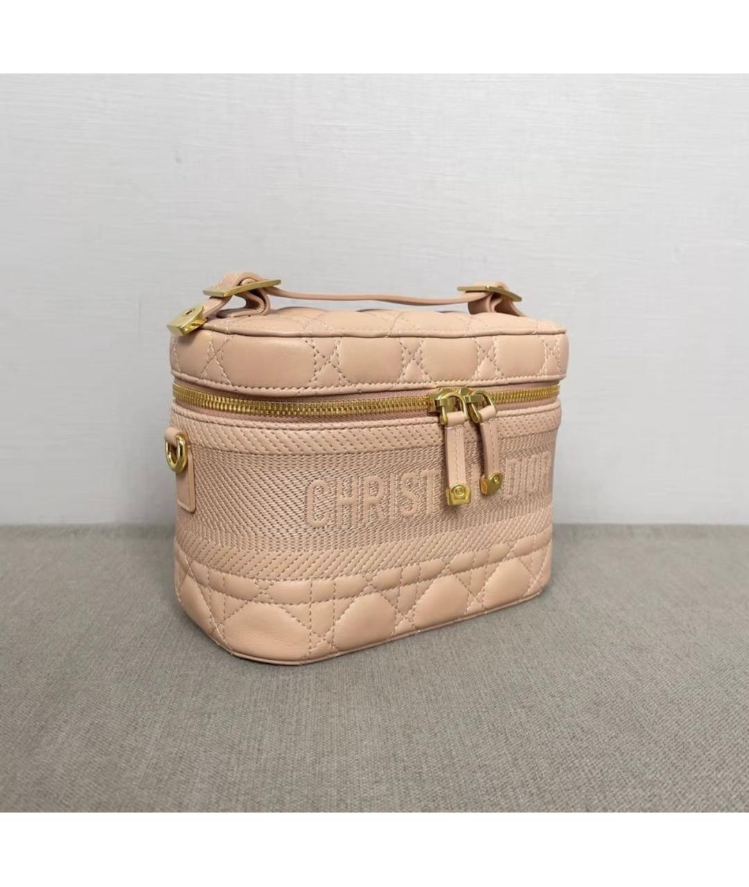 CHRISTIAN DIOR Розовая кожаная косметичка, фото 5