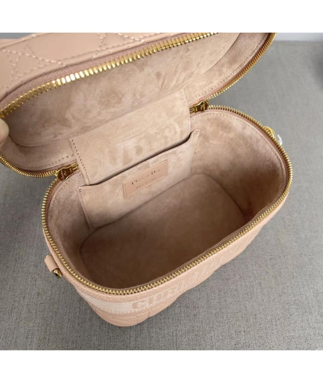 CHRISTIAN DIOR Розовая кожаная косметичка, фото 4