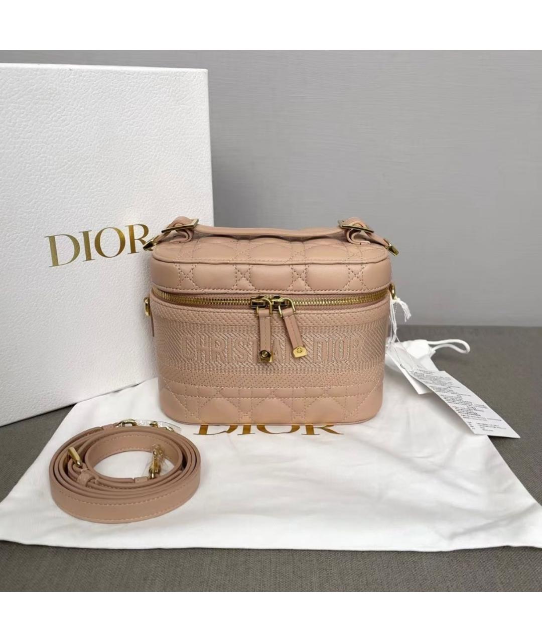 CHRISTIAN DIOR Розовая кожаная косметичка, фото 2