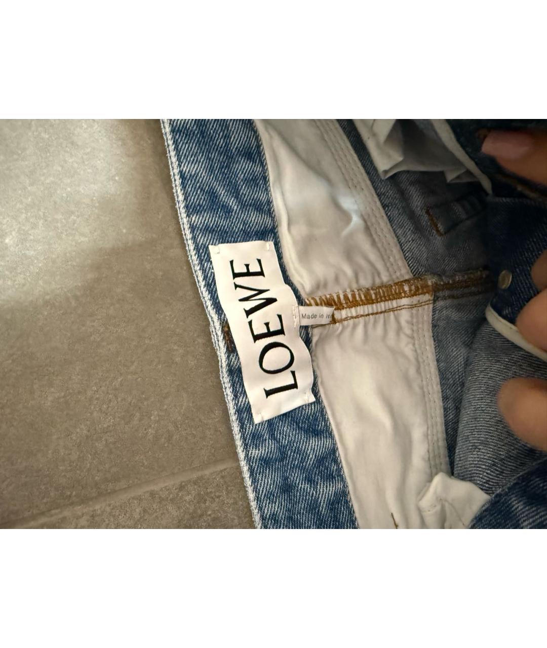 LOEWE Синие хлопковые прямые джинсы, фото 3