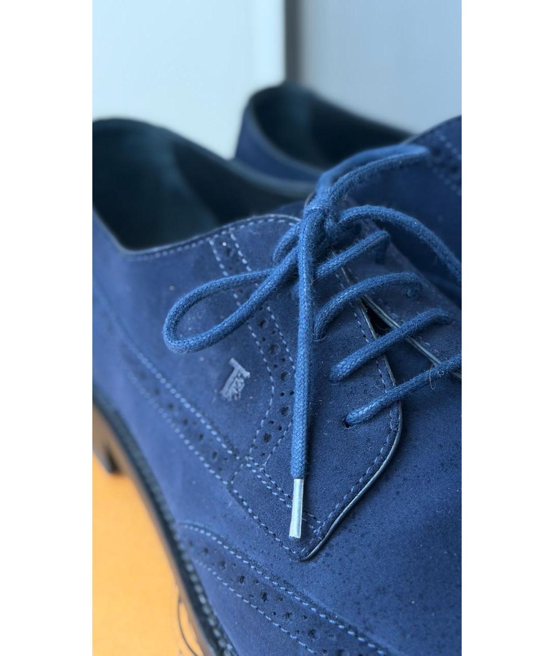 TOD'S Темно-синие замшевые туфли, фото 6