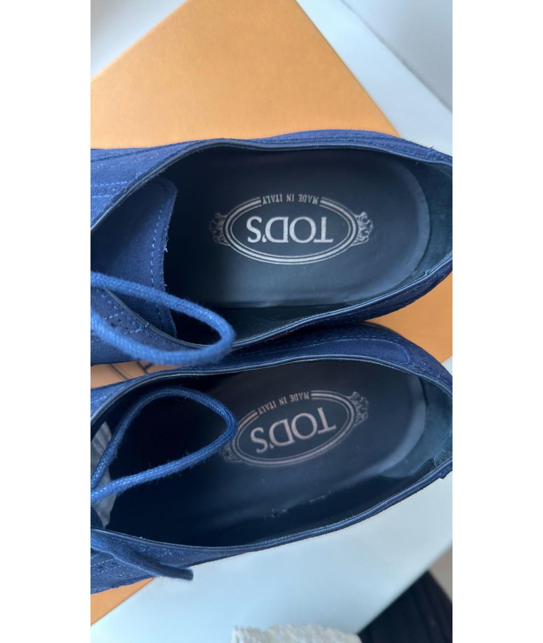 TOD'S Темно-синие замшевые туфли, фото 3