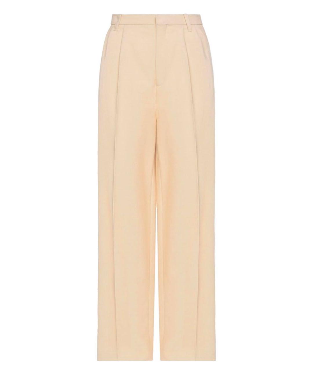 ERIKA CAVALLINI Бежевые вискозные прямые брюки, фото 1