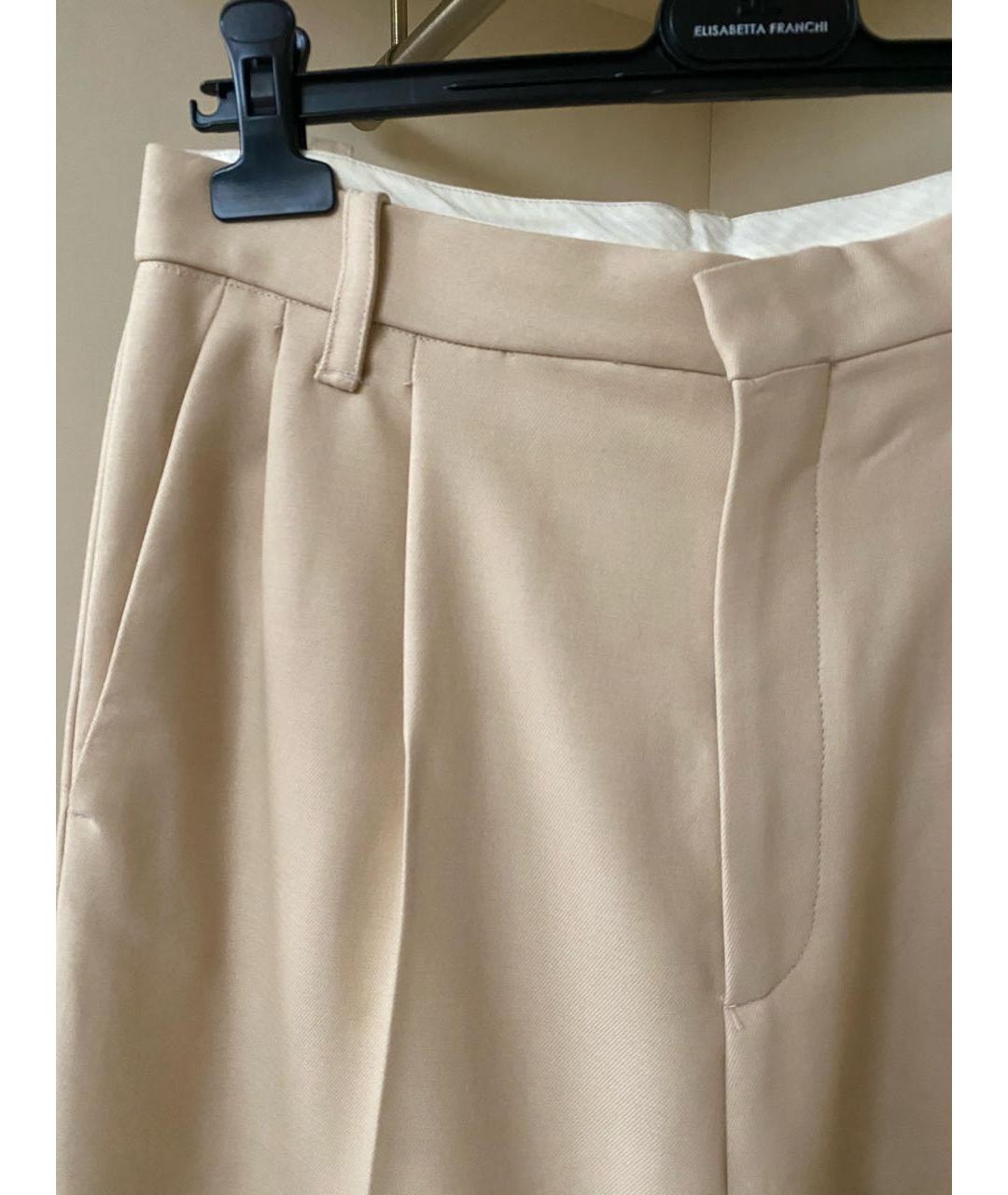 ERIKA CAVALLINI Бежевые вискозные прямые брюки, фото 6