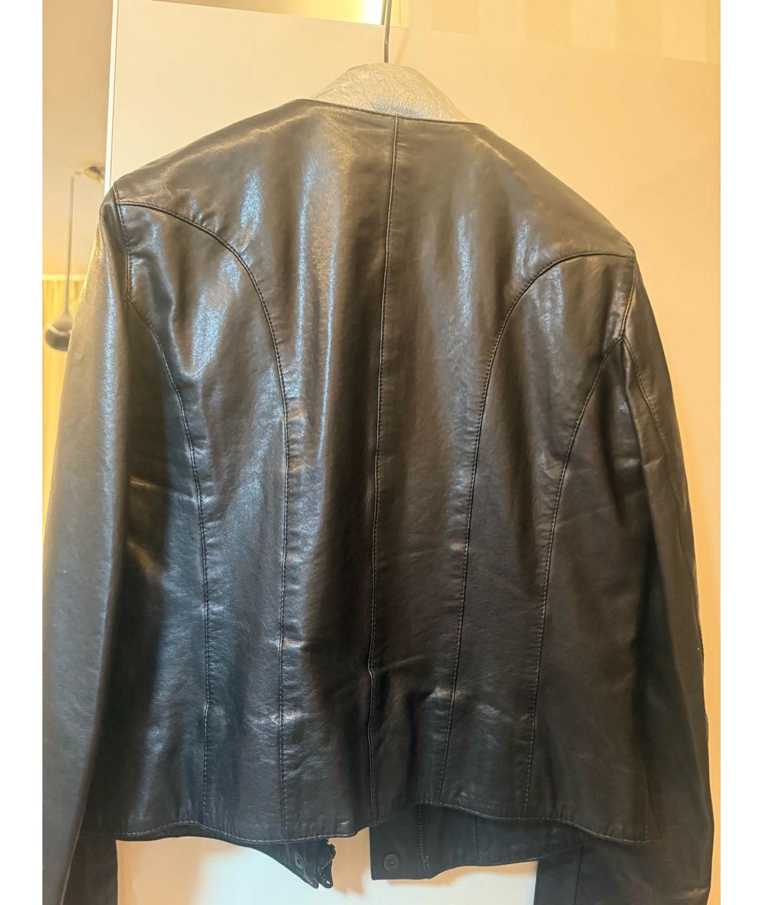 DOLCE&GABBANA Черный кожаный жакет/пиджак, фото 2