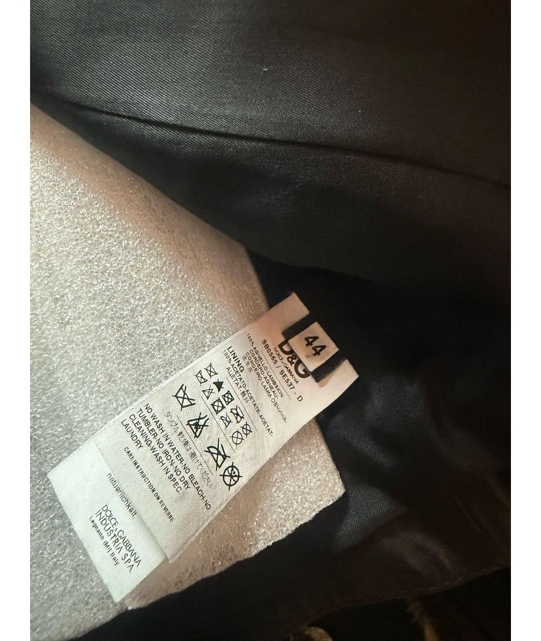 DOLCE&GABBANA Черный кожаный жакет/пиджак, фото 4