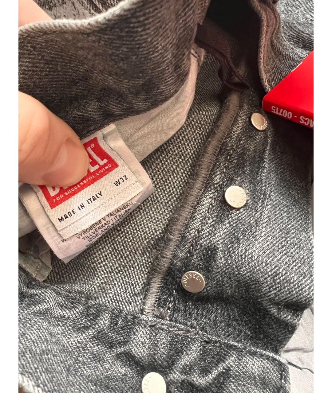 DIESEL Антрацитовые прямые джинсы, фото 5