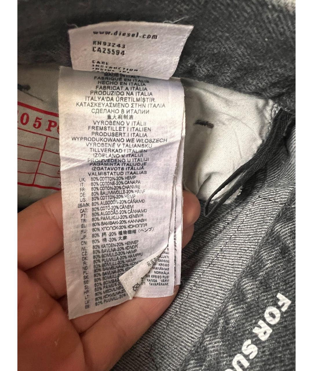 DIESEL Антрацитовые прямые джинсы, фото 3