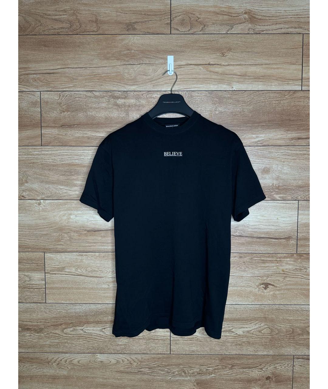 BALENCIAGA Черная хлопковая футболка, фото 6