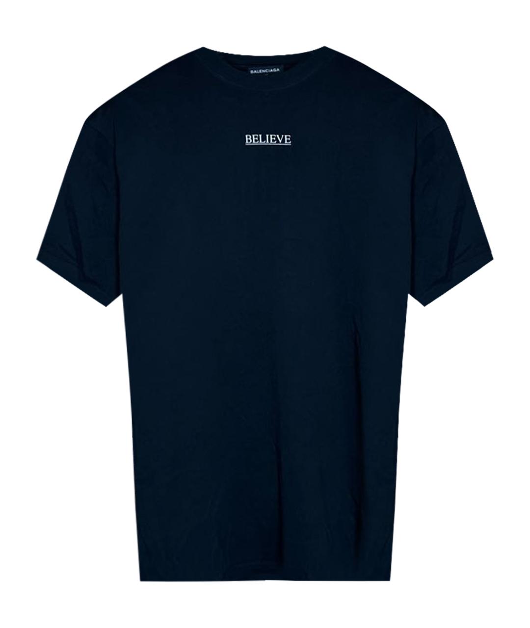 BALENCIAGA Черная хлопковая футболка, фото 1
