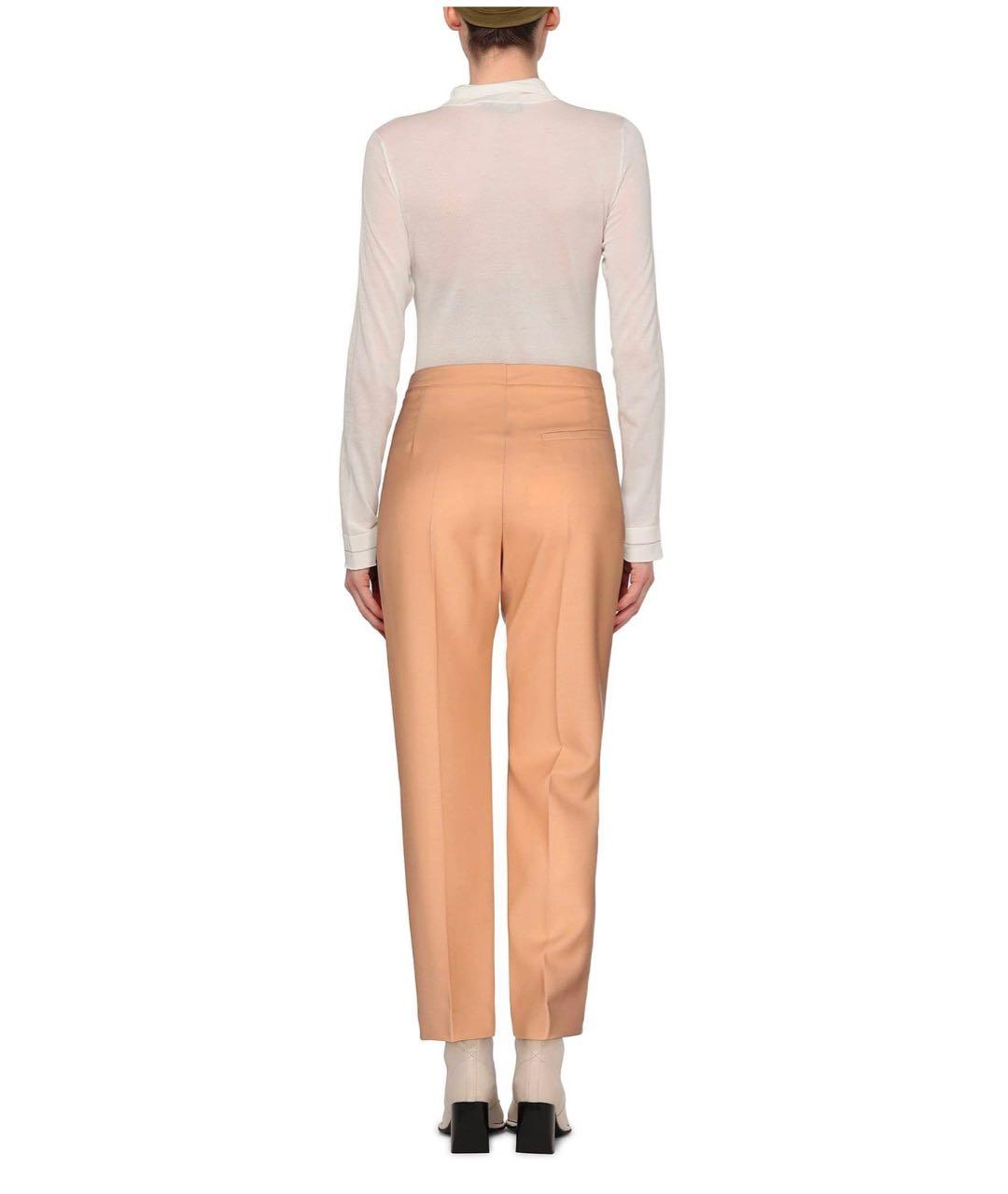 ERIKA CAVALLINI Бежевые шерстяные прямые брюки, фото 3