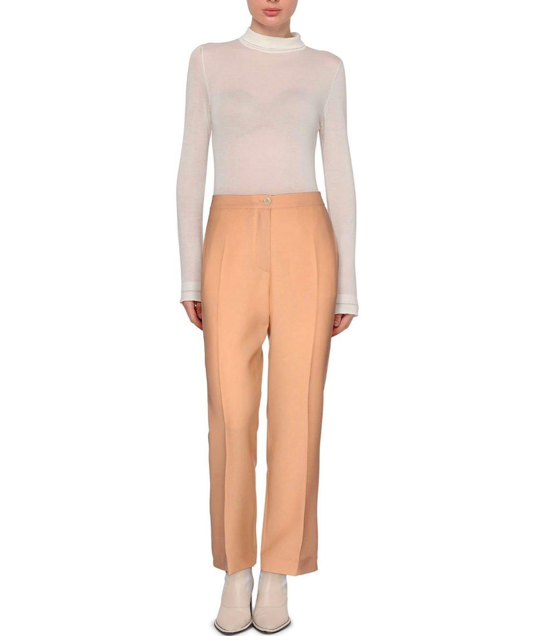 ERIKA CAVALLINI Бежевые шерстяные прямые брюки, фото 2