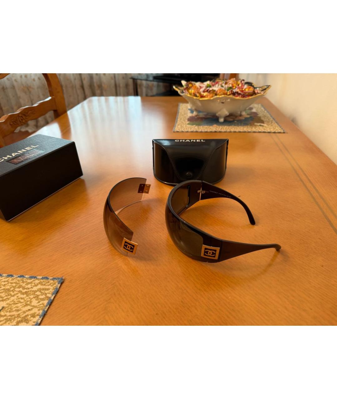CHANEL Черные пластиковые солнцезащитные очки, фото 5