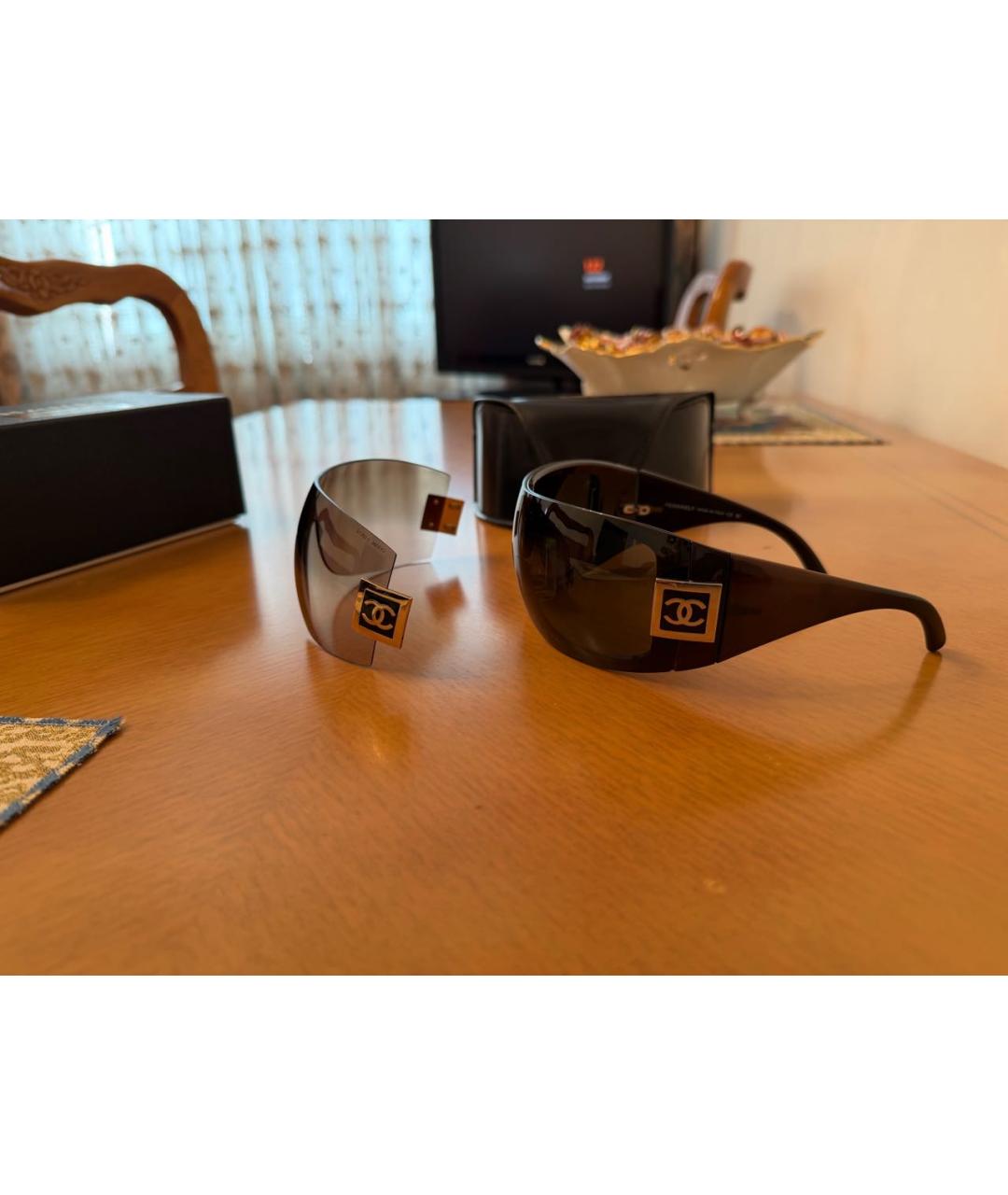 CHANEL Черные пластиковые солнцезащитные очки, фото 2