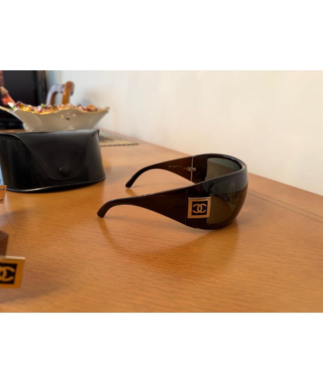 CHANEL Черные пластиковые солнцезащитные очки, фото 3